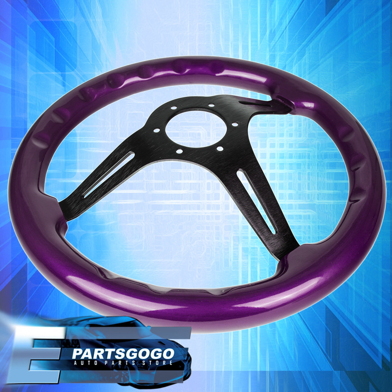 Purple Wood Deep Dish Steering Wheel + Quick Release Extender For 96-15 Civic