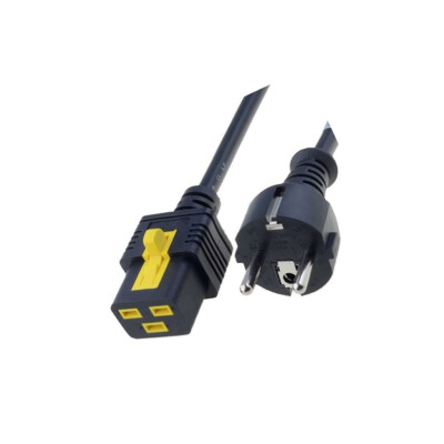 6051.2043 Kabel CEE 7/7 (E/F) Stecker,IEC C19 weiblich 2m mit Sperre SCHURTER