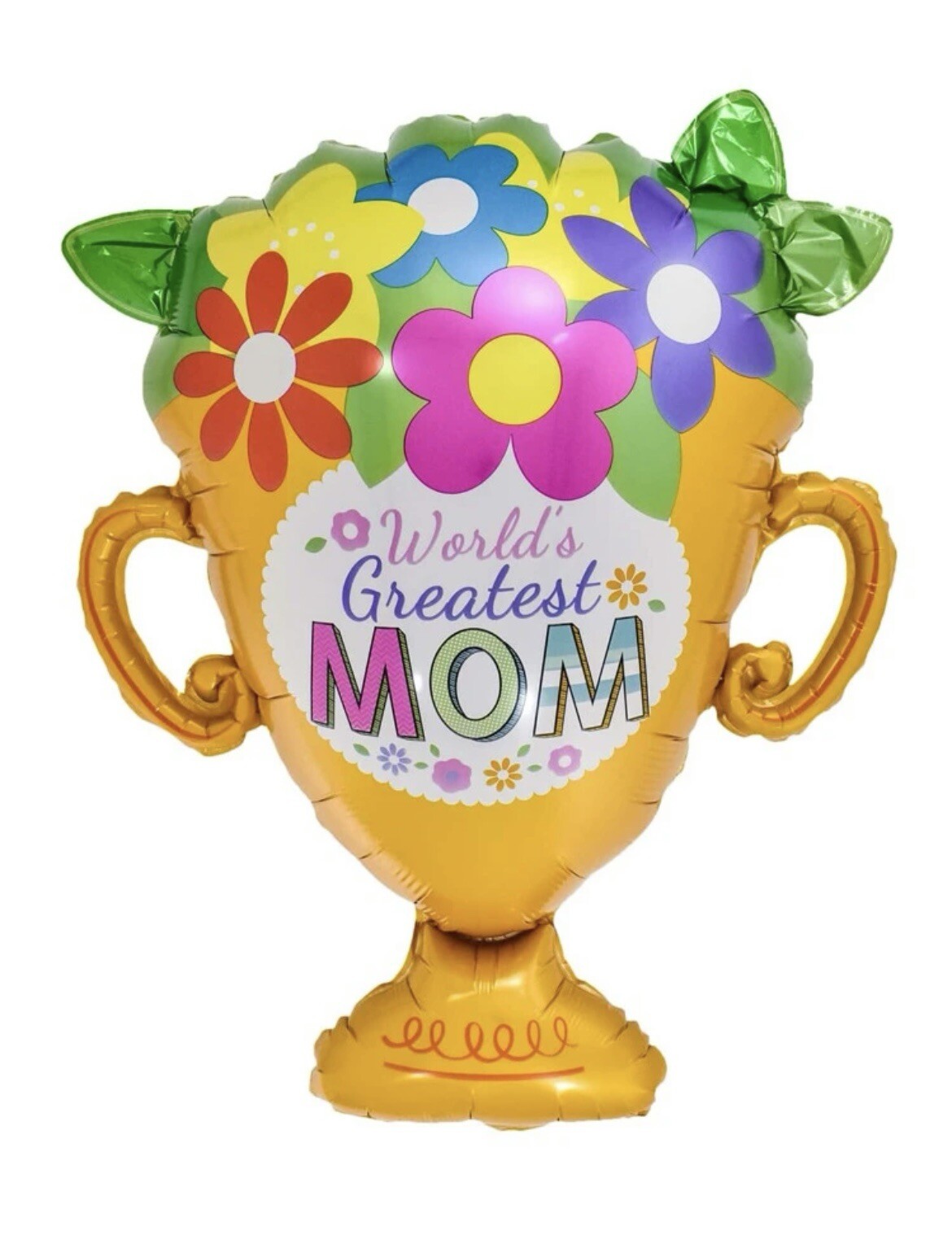 World’s Greatest Mom Mother’s Day Flower Bouqet Trophy Foil Balloon eBay