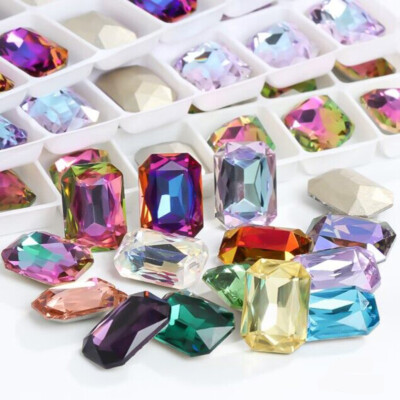 High grade K9 Crystal Glass Rhinestones Rectangle Color Faceted Beads Jewelrys