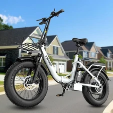 Hikeep Electric Bike 500W 48V 13AH Bicycle 16" Fat Tire Folding Ebike for Adults