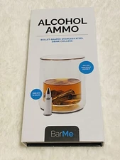 BarMe Alcohol Ammo 6 Bullet-Shaped Stainless Steel Drink Chillers New In Box