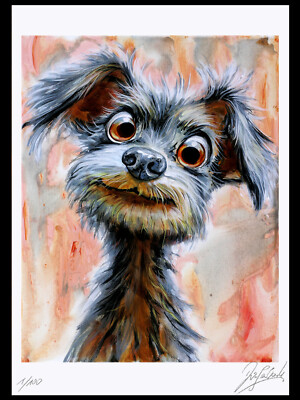 Kunst Druck Grafik von Gemälde'' DOG NO. 25 '' Grafic, Artwork, Giclée Print