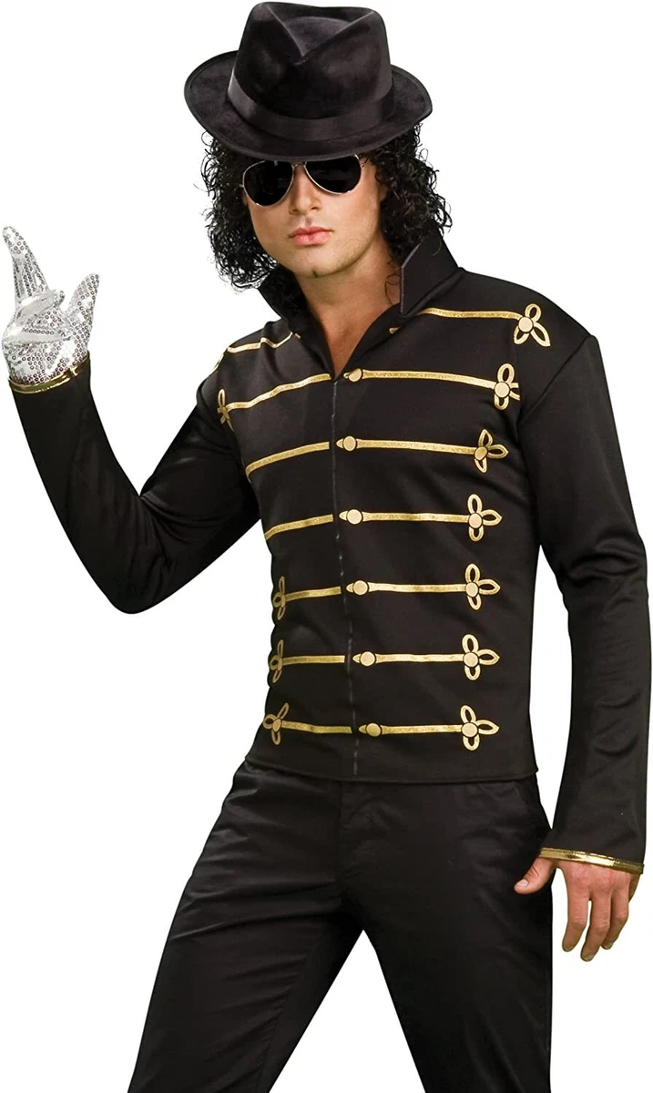 Michael Jackson Black Military Jacket Pop Fancy Dress Up Halloween Adult  Costume