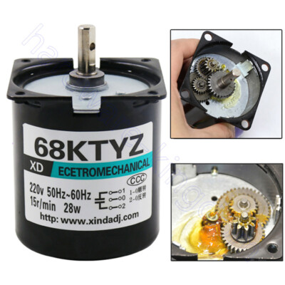 68KTYZ Synchron Motor AC220V 2.5RPM-110RPM Getriebemotor CW/CCW Metal Gear Motor