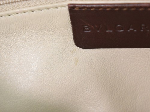 BVLGARI Borsa a mano in pelle marrone argento - Foto 8 di 10