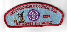 Chattahoochee Council, BSA SA-6 1996 Welcomes The World RED Bdr. [GT-849]