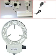 Adjustable 144 LED Bulb Ring Light Lamp with US Plug for Stereo Microscope