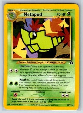 Metapod 1st Edition Uncommon Neo Discovery 42/75 NM