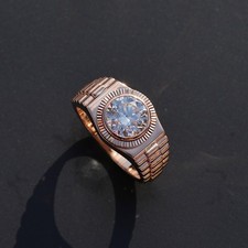 18ct Rose Gold Rolex-Style Men’s Ring | 3.00ct IGI Certified Lab-Grown Diamond |
