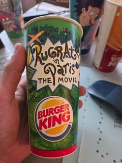 BURGER KING RUGRATS in PARIS MOVIE 22oz paper cup 2000