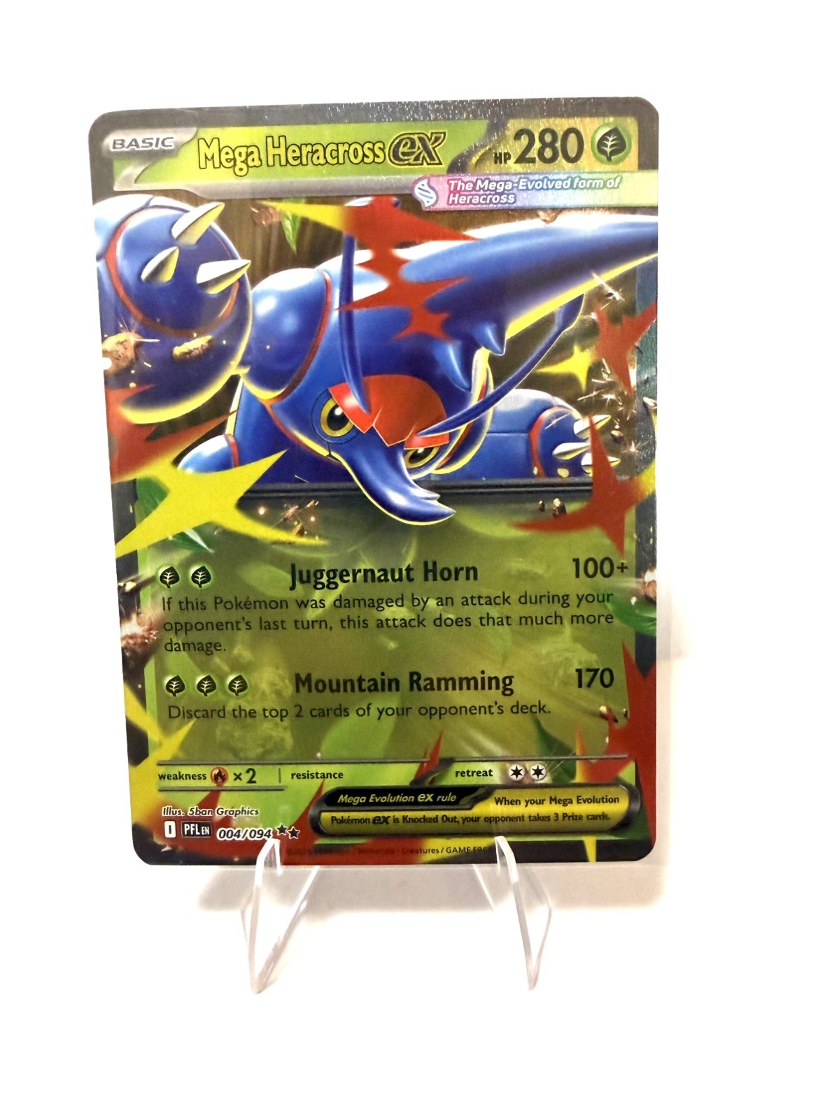 Pokémon Mega Heracross ex 004/094 Phantasmal Flames Holo Double Rare 280HP