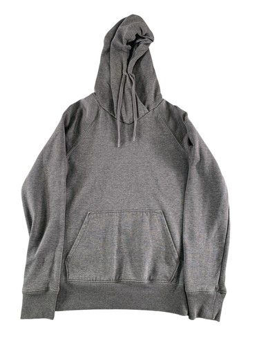 H&M Hoodie Womens Gray Fleece Pullover Kangaroo Pocket LOGG Raglan