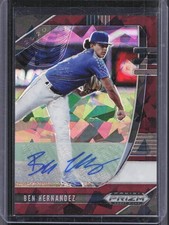 2020 Panini Prizm Draft Picks Ben Hernandez Auto Burgundy Cracked Ice #/12