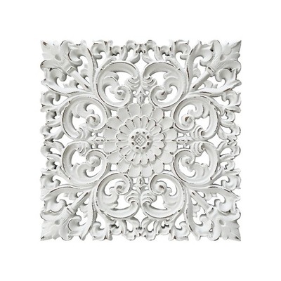 Musanpou Unique Hand Carved Wooden Wall Panels with Hanging Floral Decoration...