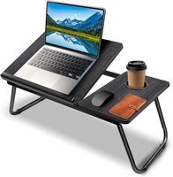 Laptop Desk,Laptop Bed Table with Foldable Legs & Cup Slot, Angle Adjustable