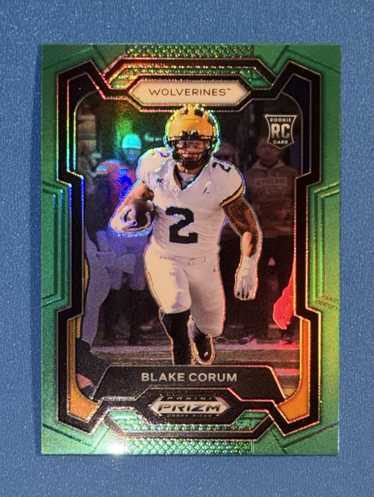 2024 Panini Prizm Draft Picks Green Prizm Blake Corum RC Rookie Card #128