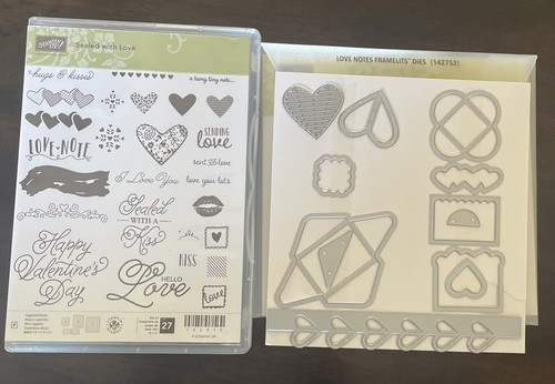 Stampin Up Sealed With Love Stamp Set & Love Notes Framelits Dies | eBay