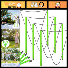Giant Bubble Wands Set for Kids - 8 Pcs, Fun Outdoor Activity, Green Color