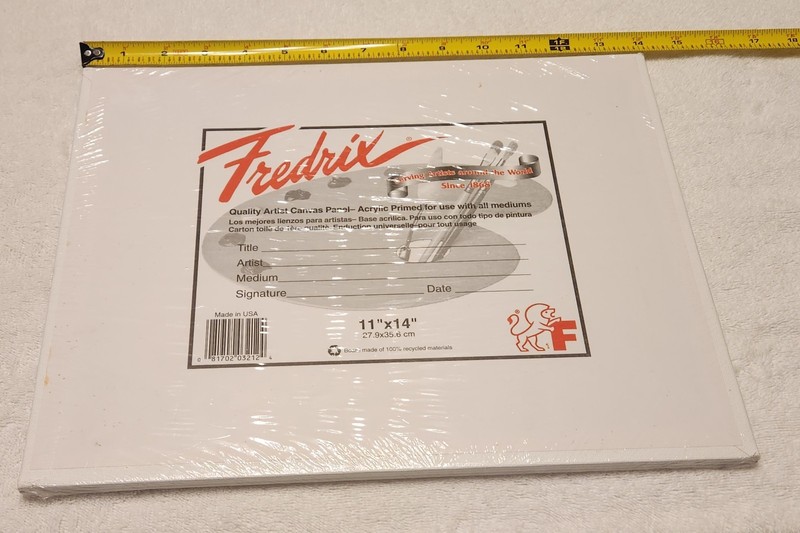 New Sealed Lot 3 Fredrix Quality Artist Canvas Acrylic Primed Panels 11" x 14" 