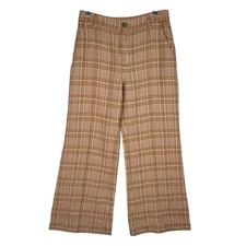 & Other Stories Paris Atelier Plaid Wide Leg Pants Women’s 38 (US 6) Brown Beige