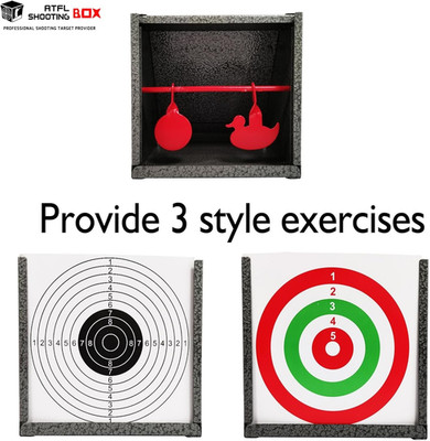 BB Trap Target with 20Pcs Paper Targets & Resetting Metal Shooting Target for Ai