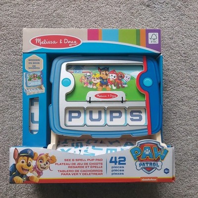 Melissa&Doug Holz Paw Patrol See and Spell Welpen Pad. NEU.