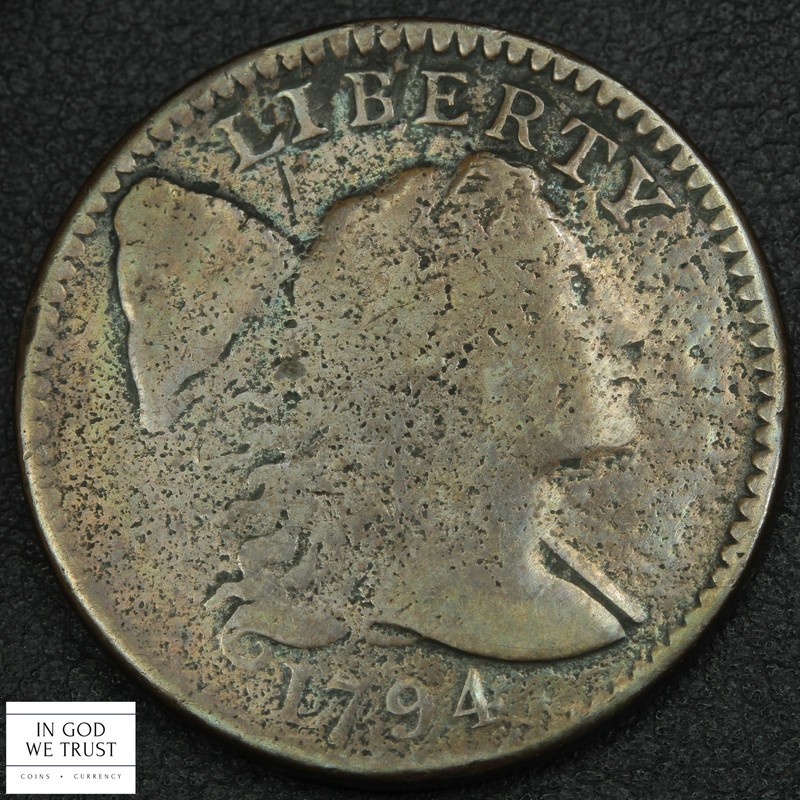 1794 Head of 1795 Liberty Cap Flowing Hair Copper Large Cent 1C