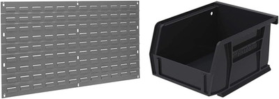 Steel Louvered Wall Mount Storage System with 24 Akrobins & Accessories