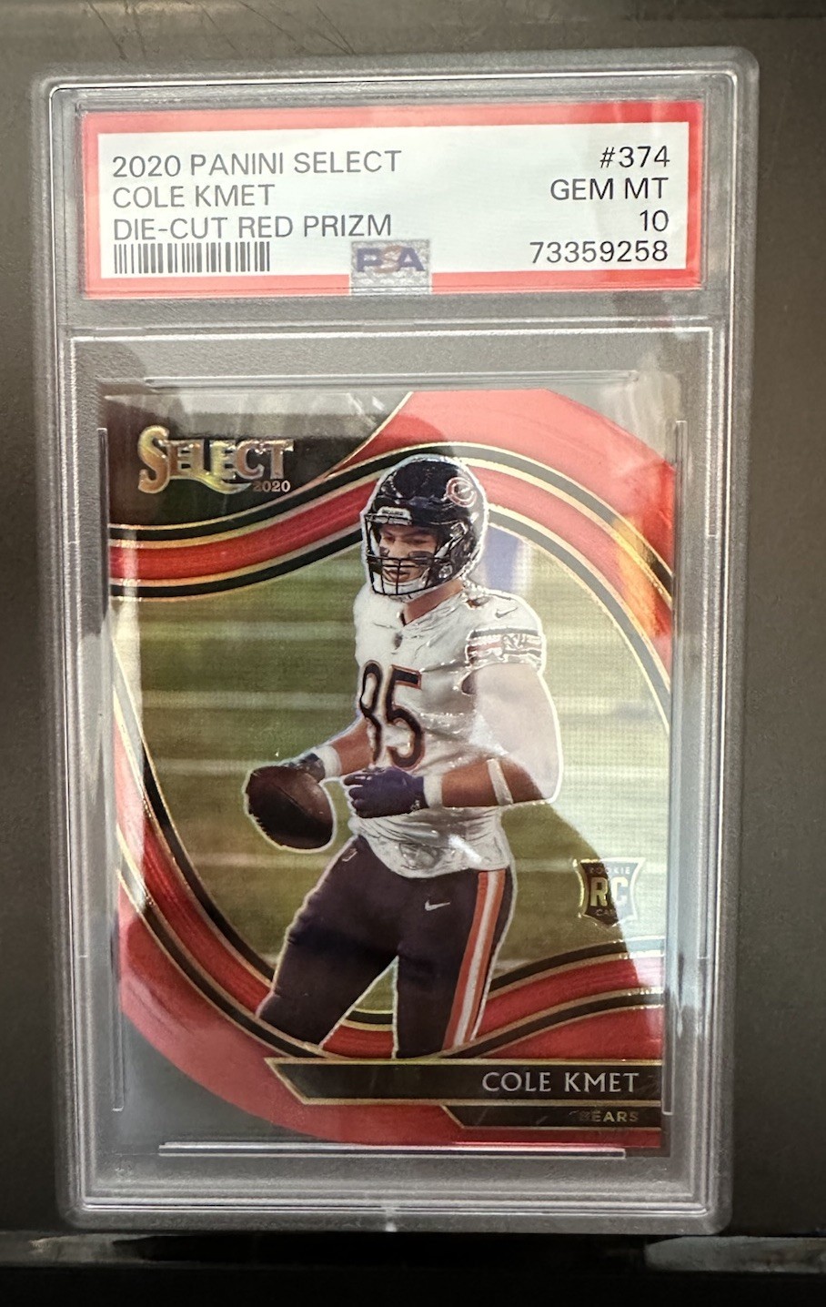 2020 Panini Select - Field Level Cole Kmet #374 Red Prizm Die-Cut (RC)