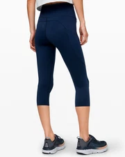 NWT LULULEMON Fast and Free HR Crop 19 Reflective Yoga Pant Navy 2 4 6 8 10 $118