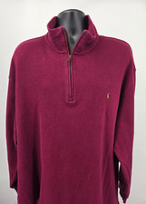 Ralph Lauren Pullover Sweater Shirt 2XLT TALL Red Thermal Cold 1/4 Zip Men