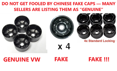 GENUINE VW WHEEL NUT BOLT COVERS CAPS PLASTIC GOLF ID TIGUAN TOOL