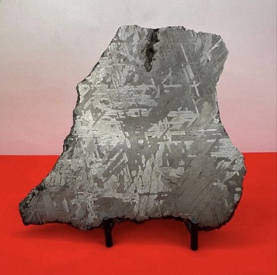 Etched Toluca Iron Meteorite Slice: Polished Space Gift, Home Decor, 235.32g