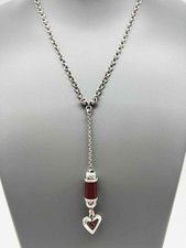 Gebrauchte Brighton Halskette mit Silber und rotem Herzanhänger