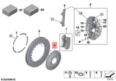 Genuine BMW MOS M2 CS Racing Coupe BRAKE-DISK CHAMBER 34108323914
