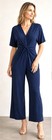 Pamela Mccoy Women's Solid Knit Knot Front V-Neck Wide Leg Jumpsuit Size S NWT — photo 1
