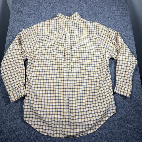 Nautica Men's Large Blue, Maize Plaid Slim Fit Long Sleeve  Button-Up  image 5