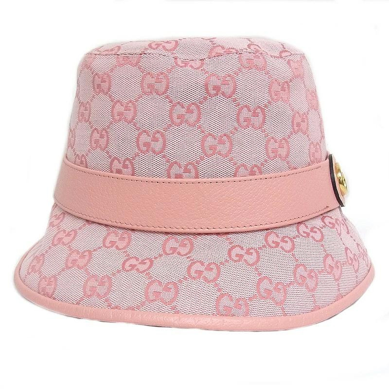 Gucci Authentic Women Bucket Hat Pink GG Canvas Size M 58cm  display picture 2