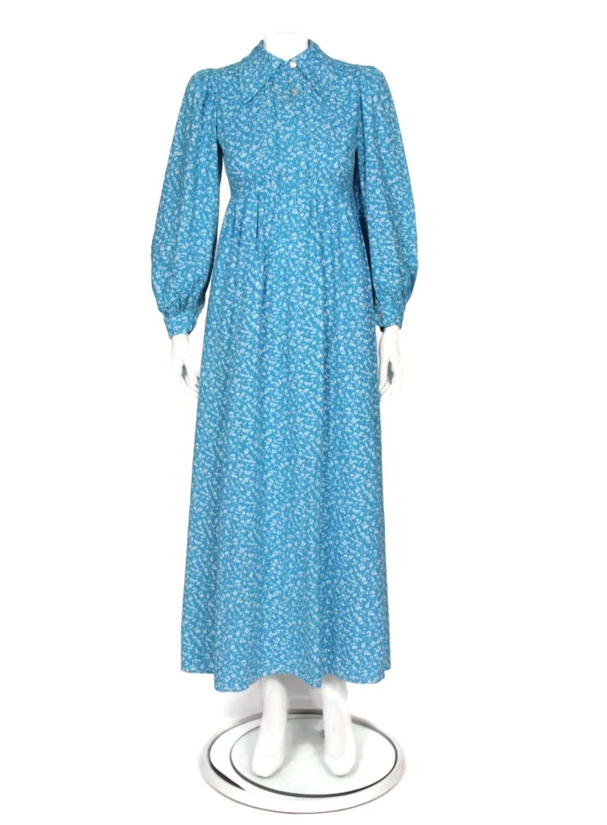 chinese dress ladies 1970s Laura Ashley made in Wales block print cotton dress – Page of Air