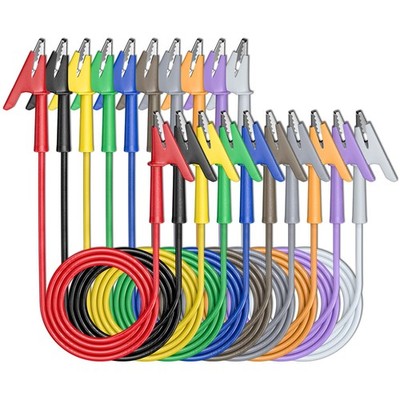10PCS Alligator Clips Test Leads Dual Ended Crocodile Wire Cable with Insulat...