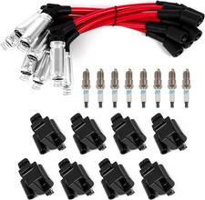 D581 Square Ignition Coil Spark Plug Wire Kit Chevy Silverado GMC Sierra 5.3 80