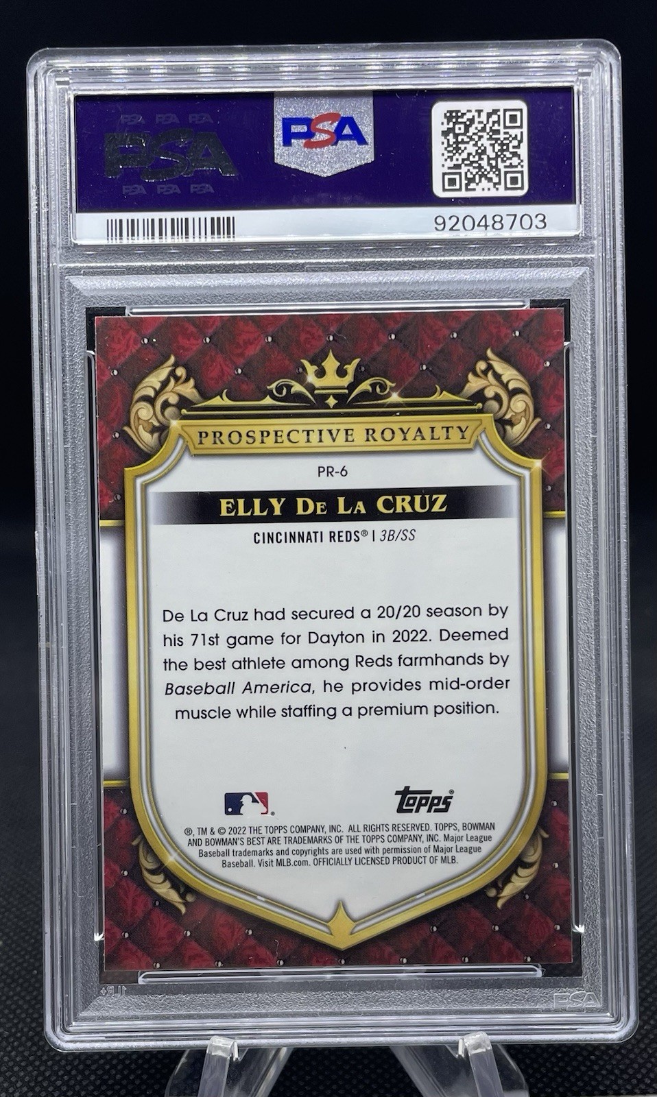 PSA 10 Elly De La Cruz ROOKIE ATOMIC REFRACTOR 2022 Bowman's Best 1st Year view 9
