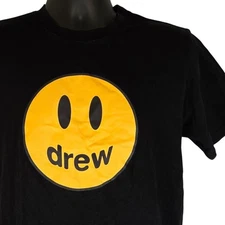 Drew House Mascot T-Shirt Smiley Face Graphic Tee Casual Top Black Size M