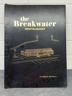 #ad Vintage 1975 The Breakwater Restaurant Menu Muskegon Michigan Bill Thornberry $24.51