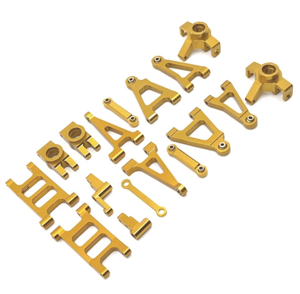 For MJX 1/14 14301 14302 14303 Rc car upgrade Aluminum Alloy Upgrade parts Gold - Image 4 of 4