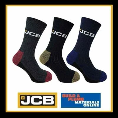 JCB - Men's Black BOOT Socks - High Protection | 3 - 12 Pairs | U.K. Size 6-11
