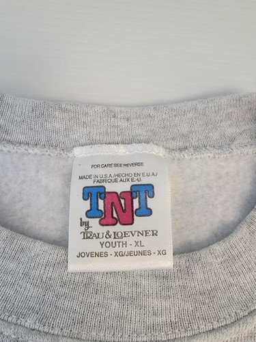 Vintage TNT Original Classic Rue 21 USA Flag Crewneck Sweatshirt Gray Youth XL - Picture 3 of 9
