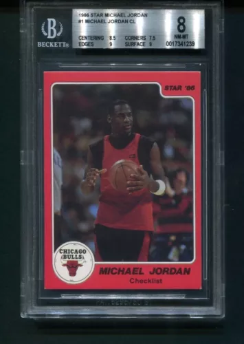 1986 Star Michael Jordan Checklist CL #1 Chicago Bulls BGS 8