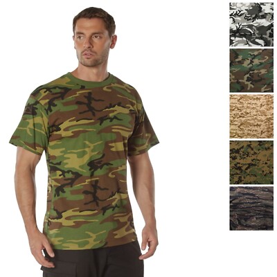 100% Cotton Camo T-Shirt   Men s 5oz. Camouflage Crewneck Short Sleeve Tee